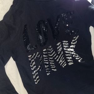 PINK by Victoria Secret black hoodie Bling zebra design on back! ✨️🦓